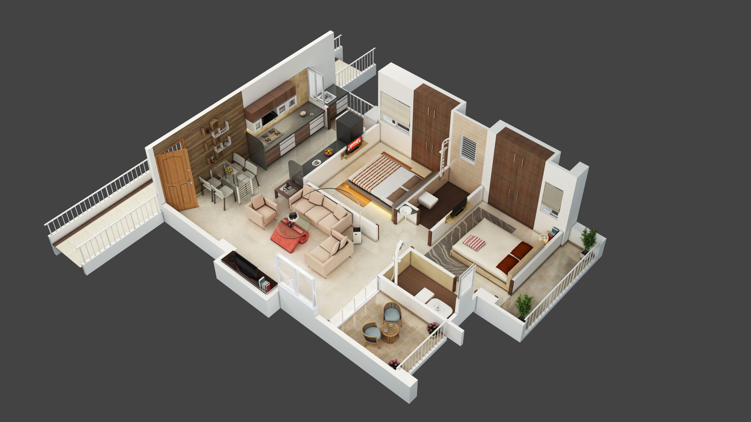 2BHK 3D Section